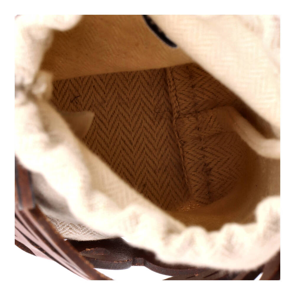 Loewe Mini Anagram Drawstring Bucket Crossbody Bag Leather with Canvas - Picture 5 of 6
